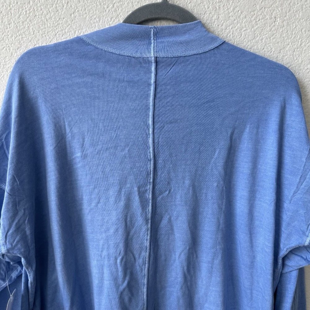 NEW Free People Mock Neck T shirt Size XS Blue Women's - Picture 7 of 9